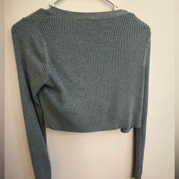 Bralette and sweater combo, cute blue cropped combo - Picture 5 of 5